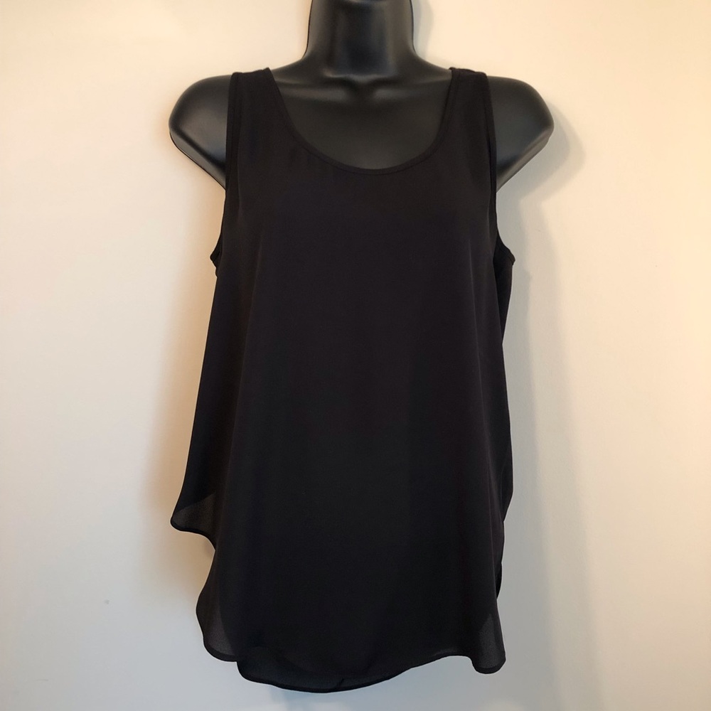 Banana Republic Black sheer tunic blouse XSP NWOT